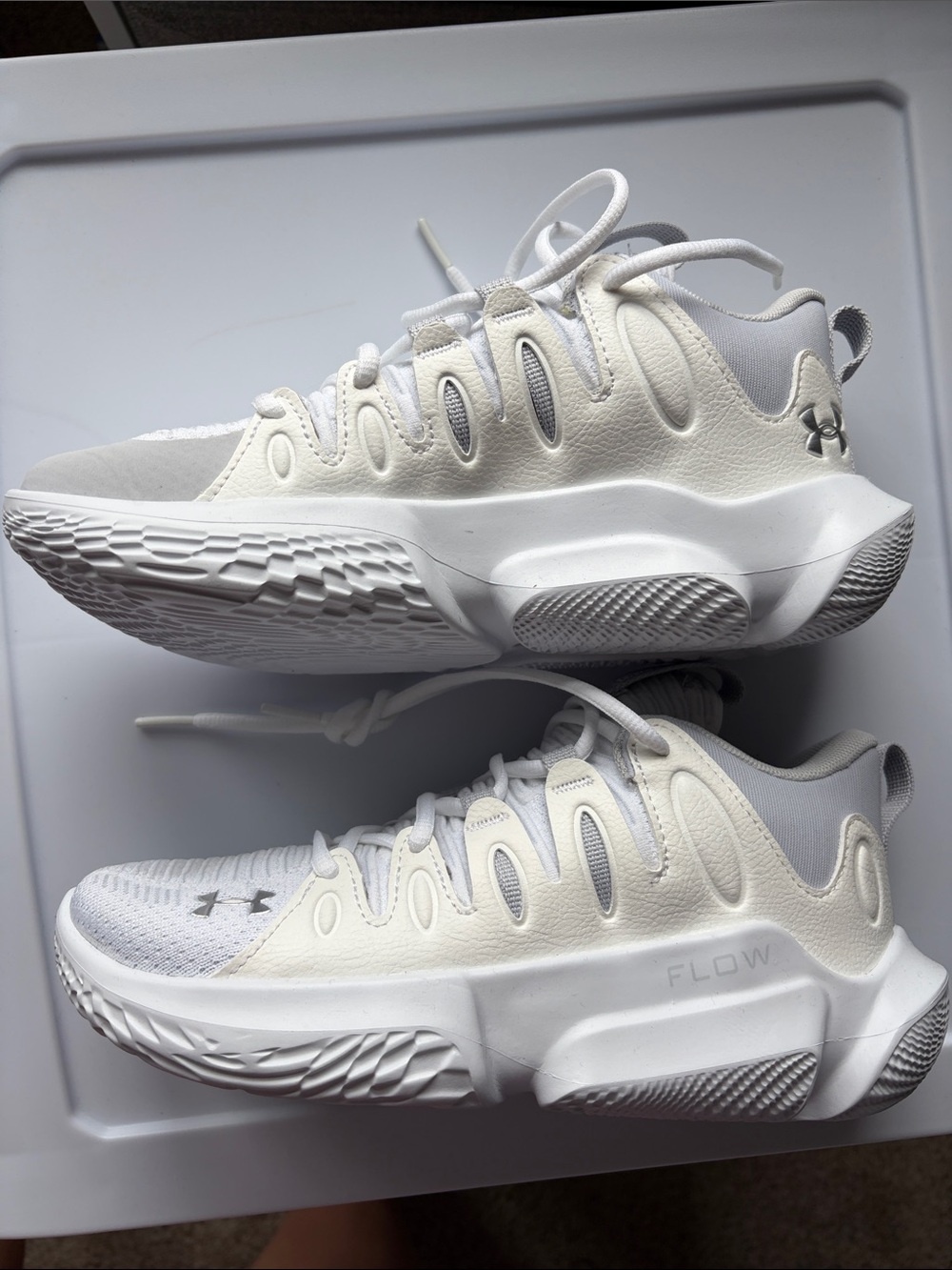 Under Armour White Low-Top Basketball Flow Sneakers